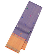 Blue Handloom Kanchipuram Silk Saree With Annam Buttas-KA15632