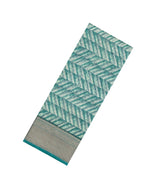 Aquamarine Printed Chanderi Cotton Saree With Zari Border-CC1584