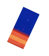 Blue Woven Dupion Silk Saree With Buttas & Contrast Border-DS0622