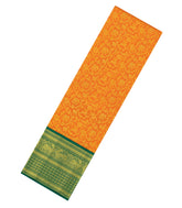 Orange Handloom Korvai Silk Pavadai & Green Blouse -PM2090