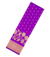 Purple Handloom Paithani Silk Saree With Floral Zari Motifs & Meena Pallu-PA1111