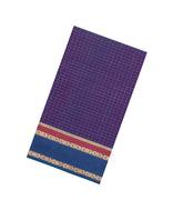 Purple Handloom Silk Cotton Saree With Checks-SC4057