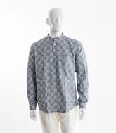 Light grey short kurta with batik print-EW1111