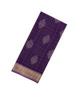 Dark Purple Woven Synthetic Chiffon Saree With Printed DIamond Motifs-BL4912