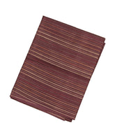 Dark Brown Woven Tussar Silk Saree With Stripes