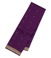 Dark Purple Woven Pure Silk Saree With Floral Buttas-KA15542
