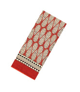 Red Printed Jaipur Cotton Saree With Printed Floral Motifs-JC1920