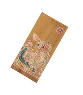 Beige Printed Synthetic Tussar Silk Saree With Contrast Border-SY0107