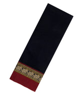 Black Woven Chirala Cotton Saree With Printed Blouse-CR1508