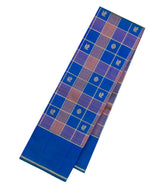 Blue Handloom Kanchipuram Silk Saree With Checks & Buttas-KA15480