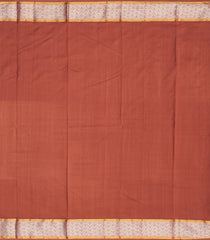 Mocha Mousse Handloom Natural Dyed Silk Saree With Japanese Cranes-KA12633