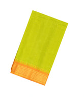 Neon Green Handloom Gadwal Cotton Saree With Checks & Contrast Border-GA0254