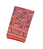 Brown Handloom Blended Silk Saree With Ikat Motifs & Hand Embroidered Selvage-EN1712