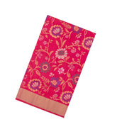 Pink Handloom Uppada Silk Saree With Meena Floral Motifs-UP0355