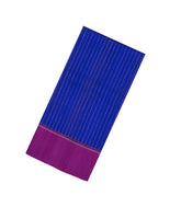 Blue Woven Dupion Silk Saree With Dotted Stripes & Contrast Border-DS0640