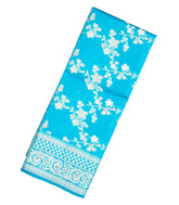 Turquoise Woven Dupion Silk Saree With Floral Jaal Motifs-DS0520