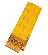 Mustard Handloom Orissa Silk Saree With Tie & Dye Floral Motifs & Meena Border-OR0863