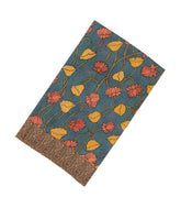Blue Handloom Tussar Silk Saree With Printed Kalamkari Motifs-TU2884
