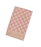 Dusty Pink Woven Crepe Saree With Embroidered Floral Motifs-EN1870