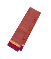 Dark Peach Handloom Rasipuram Cotton Saree With Mango Buttas-RA2353