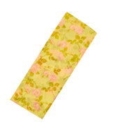 Lemon Yellow Woven Pure Chiffon Silk Saree With Printed Floral Motifs