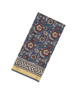 Grey Printed Jaipur Cotton Saree With Floral Motifs-JC1542
