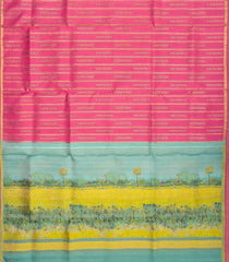 Salmon Pink Handloom Lino Silk Saree With Van Gogh Pallu-KA12625