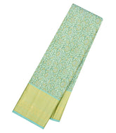 Aquamarine Handloom Kanchipuram Silk Saree With Meena Floral Motifs-KA15674