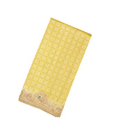 Lemon Yellow Handloom Pure Silk Saree With Woven & Hand Embroidered Motifs-EN1801