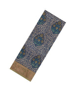Dark Blue Printed Chanderi Cotton Saree With Zari Border-CC1640