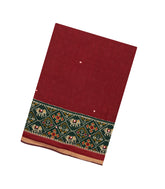 Red Printed Synthetic Viscose Dola Silk Saree With Mirror Work-SY0264