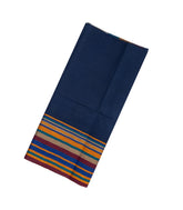 Midnight Blue Handloom Bengal Cotton Saree With Stripes-BG1057