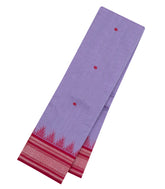 Lavender Handloom Kanchi Cotton Saree With Contrast Silk Border-KC1794