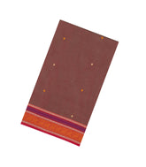 Dusty Peach Handloom Silk Cotton Saree With Buttas-SC4317