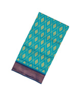 Cyan Woven Art Dupion Saree With Floral Jaal Motifs