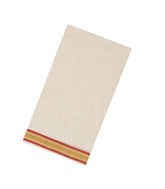 Off White Handloom Kerala Cotton Saree With Red Border-KEC1052