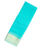 Turquoise Woven Mysore Silk Saree With Zari Border-MS3060