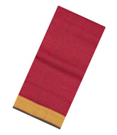Crimson Handloom Kanchipuram 9 Yards Silk Saree With Zari Checks-KA15384