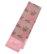 Dusty Pink Handloom Kanchipuram Silk Saree With Meena Floral Motifs-KA14600