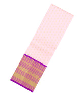 Baby Pink Handloom Korvai Silk Pavadai & Purple Blouse-PM2086