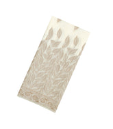 Off White Woven Art Linen Saree With Leafy Motifs-BL5644