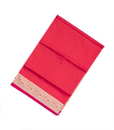 Dark Peach Handloom Banarasi Silk Saree With Meena Border-BE1610