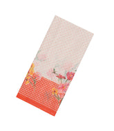 Orange Printed Synthetic Linen Saree With Floral Motifs-SY0050