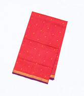 Red Handloom Uppada Silk Saree With Droplet Buttas