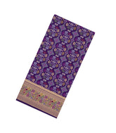 Dark Purple Woven Art Dupion Saree With Tie & Dye Motifs & Meena Border-BL5905