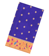 Violet Handloom Paithani Silk Saree With Meena Border & Pallu-PA1129