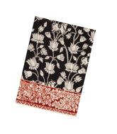 Black Woven Kalamkari Cotton Saree With Printed Floral Motifs-KAL1149