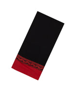 Black Woven Bengal Cotton Saree With Contrast Border-BG1737