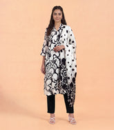 Black and White Abstract Printed Kurta-RC5654