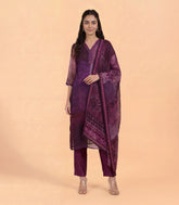 Burgundy Wine Multicolor Printed Kurta Set-RC5650